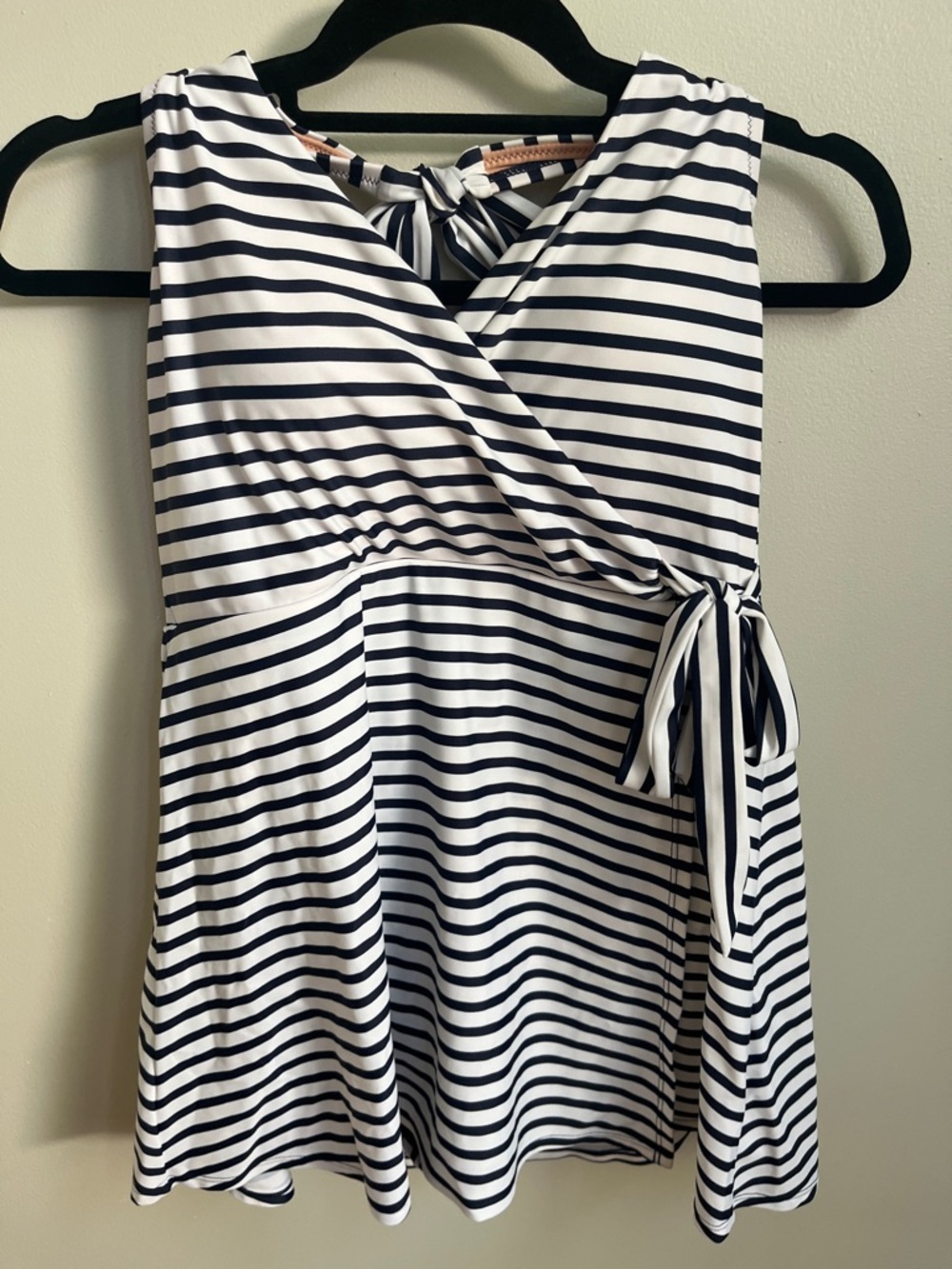 J Crew Navy and White Stripe Swim Dress